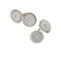 Cartier rock crystal platinum  diamond cufflinks