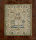 Pennsylvania silk on linen sampler dated
