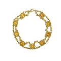 Durand art nouveau citrine  yellow gold link bracelet