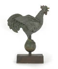Painted tin cockerel weathervane mid 18th c