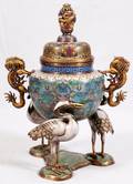 CHINESE CLOISONNE INCENSE BURNER MAGNUM SIZE