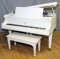 BALDWIN GRAND PIANO 1948 GLAZED WHITE