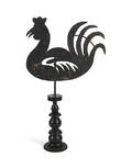 Contemporary painted tin rooster weathervane