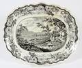 BLACK TRANSFERDECORATED STAFFORDSHIRE PLATTER