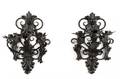 Pair Of Metal 3 Arm Scrolled Acanthus Wall Sconces