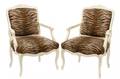 Pair Louis XV Style Animal Print Armchairs