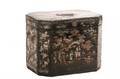 English Black Lacquer  MOP Inlaid Lidded Box