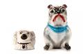 Two English Pottery Dog Form Piggy Banks