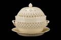 Leedsware Creamware Chestnut Basket wStand
