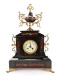 Late 19th C French Marble and Gilt Mantel Clock