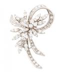 14k White Gold  Diamond Waterfall Pin 25 Carats