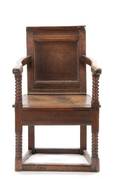 English Late Jacobean Joined Oak Arm Chair