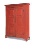 Painted pine wall cupboard early 19th c