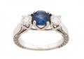 Ladies 18k White Gold Diamond  Sapphire Ring