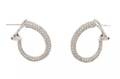 Pair 18K White Gold  Pave Diamond Hoop Earrings