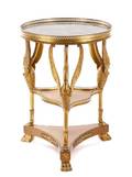 French Empire Style Marble  Gilt Bronze Gueridon