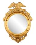 Federal Style Giltwood Eagle Crest Bullseye Mirror