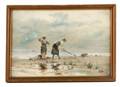 Charles Paul Gruppe Clam Digging Watercolor