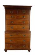Federal Period Stained Oak Chest on Chest 19th C