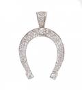 14k White Gold  Diamond Horseshoe Pendant