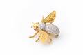 Ladies 18k Two Tone  Diamond Bee Motif Brooch