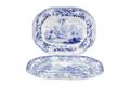Two Scarce Early English Blue  White Platters