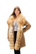 Ermanno Scervino Brown Wool  Fox Fur Coat