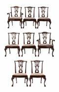 Set of 8 Chippendale Style Mahogany Dining Chairs