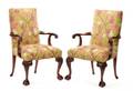 Pair English Chippendale Style Mahogany Armchairs
