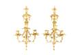 Pair Neoclassical Style Gilt Bronze Wall Sconces