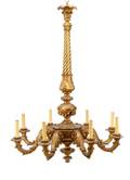 Baroque Style Giltwood EightLight Chandelier