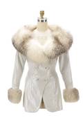 Jitrois White Leather  Coyote Fur Coat