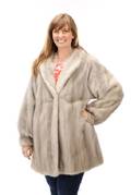 American Legend Grey Mink Midi 34 Length Coat