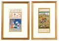 Pair of Persian Mughal Hand Painted Miniatures