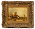 G H McCord Sailing Ships in High Seas Oil