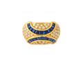 Ladies Custom 18k Gold Sapphire  Diamond Ring