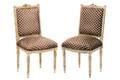 Pair Polychromed Louis XVI Style Chairs