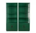 Pair Green Lacquered Century Furniture Bookcases