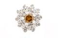 Ladies Platinum  Fancy Yellow Diamond Ring GIA