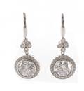 14k White Gold and Diamond Halo Earrings