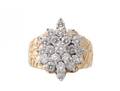 Ladies 14k Yellow Gold  Diamond Cluster Ring