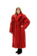Neiman Marcus Long Red Mink Fur Coat