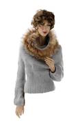 Roberto Cavalli Blue Angora Sweater w Raccoon Fur