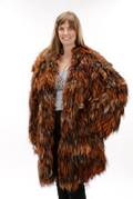 Roberto Cavalli Pieced and Dyed Fox Fur Coat