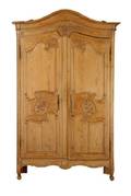 19th C Carved Pine French Provincial Armoire