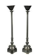 Pair Cast Bronze Torchieres for 1889 Paris Expo