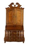 Dutch Baroque Style Oak Slant Front Secretary