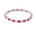 Ladies 18k White Gold Ruby  Diamond Bracelet