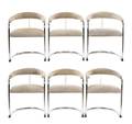 Set of 6 Milo Baughman Style Dining Chairs