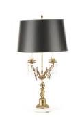 Gilt Bronze  Marble Neoclassical Candelabra Lamp
